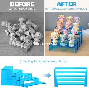 Blue Acrylic Display <b>Risers</b> <b>Risers</b> Display Stands Rectangular Acrylic <b>Shelves</b> for Figures Cupcake - Product Image 3