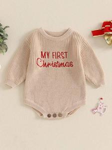 Tenue <span class=keywords><strong>de</strong></span> Noël pour bébé fille ou garçon, combinaison à manches longues, barboteuse à bulles, automne-hiver, 100% coton, fermeture éclair YKK - Product Image 1