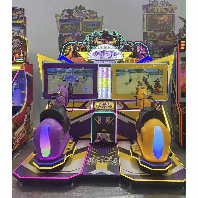 Coin Operated Arcade Game Horse Racing Simulator 2 Players Dragon Battle Knight Sports Video Machine Simulator for Game Centers