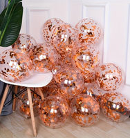 Ballons à paillettes or rose, 25 pièces, ballons en latex à confettis, adaptés aux décorations de mariage, d'halloween, d'anniversaire et de fête