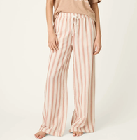 Pantalon de pyjama sur mesure pour femme, 100% coton, teint en fil, à larges rayures