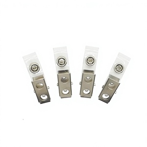 YIWANG Suministro de fábrica Clips para tarjetas Titular Clip de la insignia de identificación Hallazgos de clip de identificación de metal con correas de PVC transparente - Product Image 1