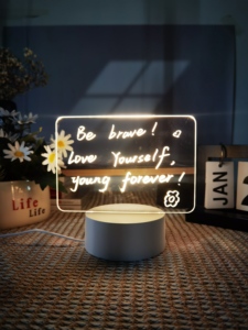 2026 Bestselling Multifunctional DIY 3D Colorful <b>Light</b> Glow Acrylic Transparent Luminescence Note Message Erasable Board - Product Image 5