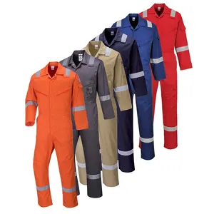 High Visibility Coverall for Men Working Uniform Styles Custom Safety Fire Retardant Reflective Coveralls Working Uniform