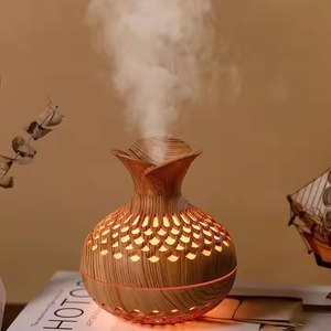 300ml Wood Grain Portable Ultrasonic Smart Led Professional Room <b>Home</b> Fragrance Humidifier Air <b>Essential</b> Oil Aroma Diffuser - Product Image 2