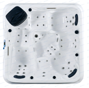 Baignoire Spa Rectangulaire Extérieure de Luxe Moderne pour 4 Personnes, Bain à Remous, Massage, Autoportante, Utilisation Hôtelière, Matériau Acrylique, Écologique - Product Image 1