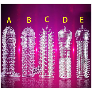 5 Stile Anpassbare Weiche Spike-Drachen Wiederverwendbare Silikon-Kondome Sexspielzeug für Männer - Product Image 3