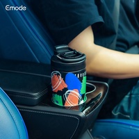 Gobelet isotherme Emode, gobelet de voyage à double paroi pour café, gobelet à café réutilisable en acier inoxydable avec couvercle à poignée pliable à verrouillage