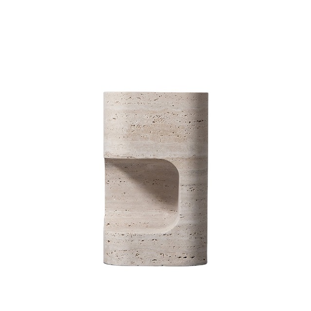 Nordic Living Room Natural Stone Side Table Creative Beside Home Furniture Column Display Stand