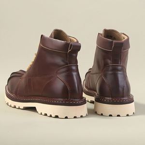 Chaussures d'hiver pour hommes en cuir véritable de haute qualité, bottes haut de gamme, antidérapantes et résistantes à l'usure, style rétro, nouveau modèle, respirantes, à semelle souple - Product Image 2