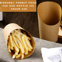 Offre Spéciale & Haute Qualité – Gobelets Personnalisés en Papier Kraft Couché de 14oz et 16oz pour Frites et Gaufres Bulle