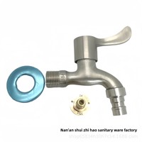 Robinet de machine à laver en alliage de zinc avec noyau de valve en céramique, fil magnétique, ouverture rapide 1/2, 4 points, pour mur de balcon