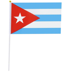 Cuba Flags on Sticks Small Mini Hand Held Flags for Office Classroom Holiday Party Decorations