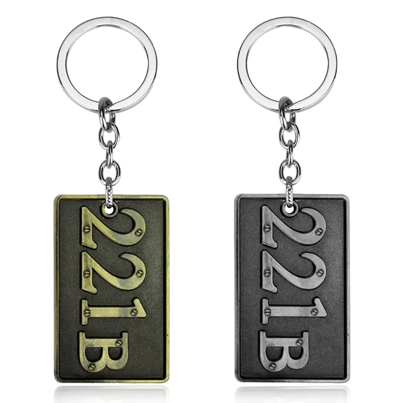 New Style Sherlock Holmes Keychain Sherlock 221B Apartment Keychains Auto Parts Alloy Pendant Creative Gifts
