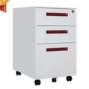 Armoire à dossiers blanche à ouverture latérale, 3 tiroirs, meuble mobile en métal - Product Image 6