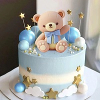 Ensemble de 26 ballons et ours en peluche pour la décoration de gâteaux et de pâtisseries, décorations de fête d'anniversaire, style minimaliste