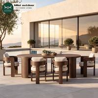 Ensemble de table et chaises d'extérieur moderne pour villa, mobilier de jardin en aluminium, table et chaises de terrasse pour hôtel, mobilier de patio, ensemble de salle à manger