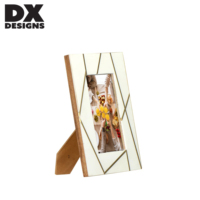 Bingkai Foto Kayu DX Designs dengan Inlay Geometris Emas 4x6 5x7 8x10 Inch, Dekorasi Rumah, Pernikahan, Pajangan Seni, Hadiah, Kamar Tidur, Kantor