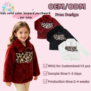Cappotto in Finta <span class=keywords><strong>Pelliccia</strong></span> per Bambine, Patchwork Leopardato, Zip Frontale, Collo Alto, <span class=keywords><strong>Giacca</strong></span> Invernale Termica Casual alla Moda per Bambini - Product Image 1