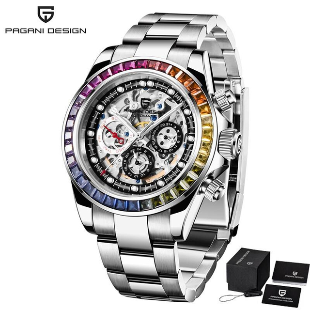 Pagani Design PD-1653 1653 Rainbow Stainless Steel Waterproof Man Luxury Hangzhou Automatic Mechanical Wrist Watch for Men Reloj