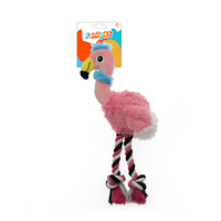 Famipet Fabricant Fournisseur Jouet pour chien en peluche personnalisé doux et moelleux en forme de flamant rose et d'autruche avec sonnettes