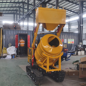 รถผสมคอนกรีตขนาดเล็กแบบตีนตะขาบ 500 ลิตร ยี่ห้อ Factory Hot พร้อมระบบโหลดเอง ได้รับมาตรฐาน CE  รถดัมพ์ผสมปูนซีเมนต์แบบตีนตะขาบ ลดราคาพิเศษ - Product Image 3