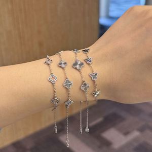 Pulseras de la Suerte Dylam con Diseño de Moda, Baño de Rodio y Oro de 14K/18K, Cadena de Plata S925, Dijes de Flor y Trébol con Circonita Cúbica 5A - Product Image 6