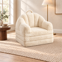 Fauteuil pouf moderne en fausse fourrure, pliable et convertible, lit simple, compressé sous vide, fauteuil paresseux moelleux pour petit espace