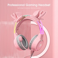 Cuffie da Gaming ONIKUMA X15 Pro RGB Rosa in Metallo Dinamiche per PS5 con Cancellazione del Rumore, Cablate, Impermeabili IPX-4, per DJ, Sport e Viaggi