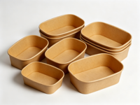Bols jetables carrés naturels de qualité supérieure, fabriqués à partir de son de riz et de balles de riz, écologiques, biodégradables et compostables
