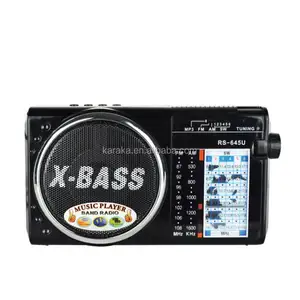 2024 Factory Price RS-645 manufacture FM/AM/SW 1-6 band rechargeable radio with dc jack torch light high quality