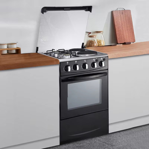 Estufa Independiente de Acero Inoxidable con Cuatro Quemadores Eléctricos, Horno y Parrilla - Product Image 1