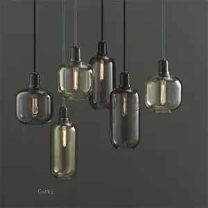 Lampe LED suspendue industrielle en verre au Design rappelant le champagne, Design post-moderne, style rétro, luminaire décoratif d'intérieur, idéal pour un Restaurant