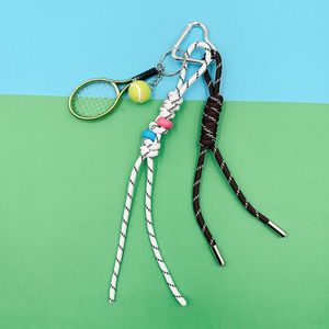 Liontin rantai kunci mobil kepribadian, warna-warni, poliester, anyaman tangan Lanyard, aksesori tas pesona - Product Image 3