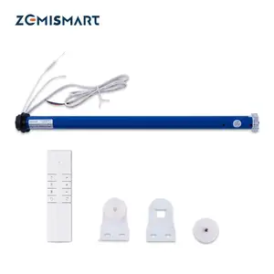 Zemismart 2N卷帘电机，用于37 38毫米管Alexa谷歌家庭语音控制图雅Zigbee智能电动窗帘电机