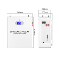 BASEN GREEN Lifepo4 Batterie murale 48v 200ah 150ah 10kwh Stockage d'énergie domestique Système d'énergie solaire Batteries à cycle profond