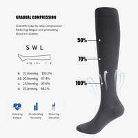 Chaussettes de compression professionnelles 200n haute élasticité personnalisées, couleur unie, nylon, pour femmes et hommes, chaussettes de sport, chaussettes de course, chaussettes de compression