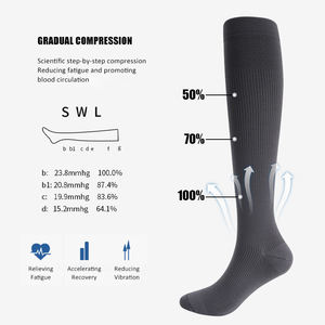 Chaussettes de compression professionnelles 200n haute élasticité personnalisées, couleur unie, nylon, pour femmes et hommes, chaussettes de sport, chaussettes de course, chaussettes de compression - Product Image 4