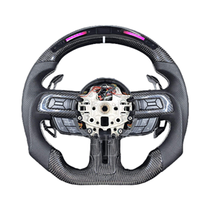 Volante LED de Fibra de Carbono para Ford Mustang <span class=keywords><strong>GT</strong></span> V6 EcoBoost Shelby GT350 GT500 2015 2016 2017 2018 2019 2020 2021 <span class=keywords><strong>2022</strong></span> 2023 - Product Image 1