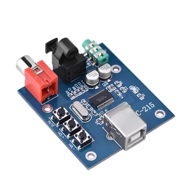PCM2704 Audio DAC USB to S/PDIF Sound Card Decoder Board 3.5mm Analog Coaxial Optical Fiber Output Module THD+N 0.006% SNR 98dB