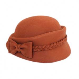 หมวกเฟโดราปักลายโบว์แบบนูน รุ่น X5090 สกรีนโลโก้ได้ สำหรับผู้ใหญ่ ใส่ได้ทั้งชายและหญิง  หมวกบักเก็ตอุ่นๆ สำหรับเดินทางและกิจกรรมกลางแจ้ง - Product Image 3