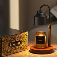 Lampe d'aromathérapie transfrontalière de style médiéval avec bougie à cire fondante, interrupteur à minuterie et variateur, veilleuse sans flamme et lumière d'ambiance