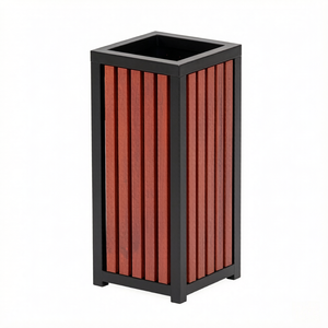 Contenedor <span class=keywords><strong>de</strong></span> Basura para Exteriores con Marco Metálico y Panel <span class=keywords><strong>de</strong></span> Madera, Logotipo Personalizado, Resistente a <span class=keywords><strong>la</strong></span> Intemperie, Decorativo, para Caminos <span class=keywords><strong>de</strong></span> Resorts - Product Image 1
