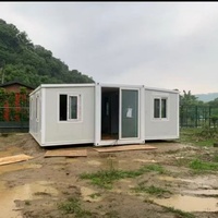 Casa Contenedor Expandible Prefabricada de Acero Duradero de 20 pies, Casa Modular Plegable de Doble Ala para Extensión de Apartamento de 40 pies