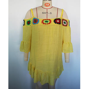 Cache-sarong d'été à manches volantées pour femmes, <span class=keywords><strong>tunique</strong></span> paréo tricotée pour la <span class=keywords><strong>plage</strong></span>. - Product Image 6