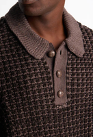 Pull en maille mélangeée chaud d'hiver pour homme, col boutonné, manches longues, modèle ODM