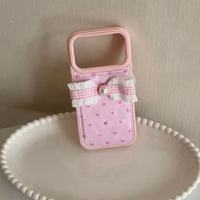 Coque de téléphone ZL052 avec nœud en dentelle doux et mignon pour iPhone 17/16 Pro Max, compatible également avec les modèles 13, 12 et XR très prisés