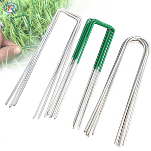 Clous en U galvanisés, piquets métalliques pour gazon - Product Image 1