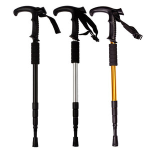 Fenor Fox Trekking Poles 4 Section Aluminum Alloy Anti Shock Rubber Tip T <b>Handle</b> Hiking <b>Walking</b> <b>Sticks</b> Outdoor Mountaineering - Product Image 4