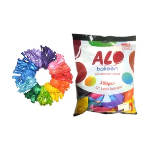Ballon de décoration de fête écologique en latex, matériau standard rond, arc-en-ciel multicolore, décoration de fête - Product Image 1